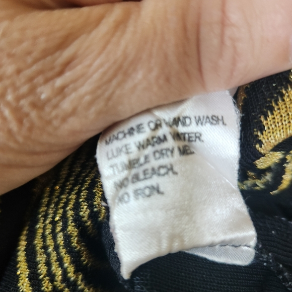 Misook Black & Gold Abstract Knit Dress Size Small | Long Sleeve | Career Chic - Picture 9 of 10